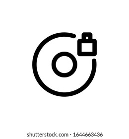 lock disc icon. Perfect for application, web, logo and presentation template. icon design line style