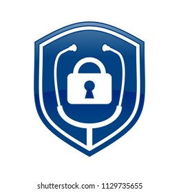 Lock Doctor Shield Logo Blue Symbol Design