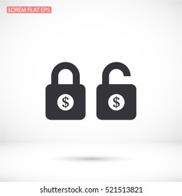 Lock dollar  icon