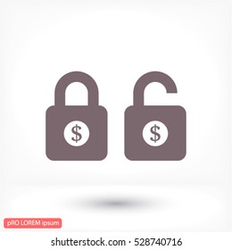Lock dollar  icon