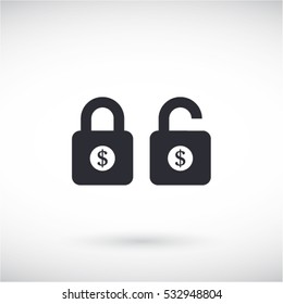 Lock dollar  icon