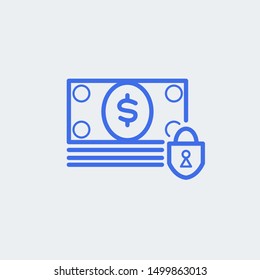 Lock dollar icon symbol_vector illustration