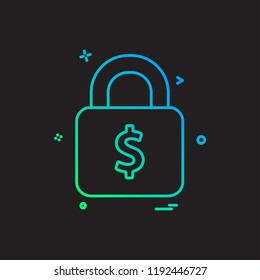 lock dollar money icon vector design