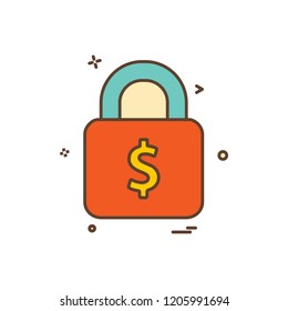 lock dollar money icon vector design
