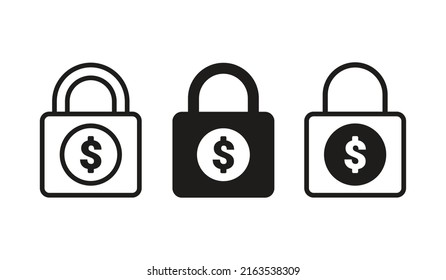 Lock dollar money icon. Vector illustration