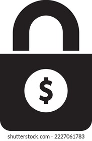 Lock dollar money icon. Vector illustration