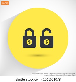 Lock dollar  vector icon 