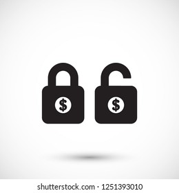Lock dollar  vector icon 