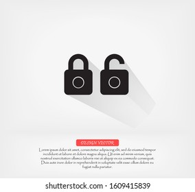 Lock dollar vector icon , lorem ipsum Flat design