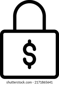 Lock Dollar Vector illustration on a transparent background.Premium quality symmbols.Stroke vector icon for concept and graphic design.