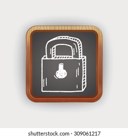 lock doodle drawing