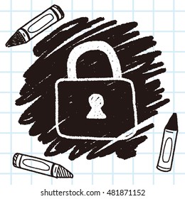 lock doodle drawing