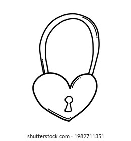 Bloquear icono del vector Doodle. Dibujo de la ilustración de la caricatura dibujada a mano.