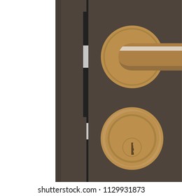 Lock door cartoon vector. free space for text. wallpaper. background.