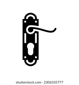 lock door hardware furniture fitting glyph icon vector. lock door hardware furniture fitting sign. isolated symbol illustration