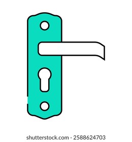 lock door hardware furniture fitting line icon vector. lock door hardware furniture fitting sign. isolated symbol illustration