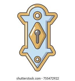 Lock door icon. Cartoon illustration of lock door vector icon for web