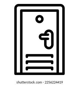 Lock door icon outline vector. Wood glass. Office building