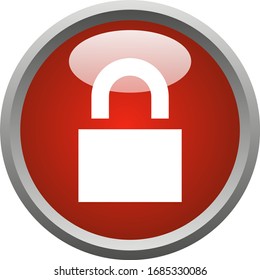 Lock Down Button Icon Template Vector
