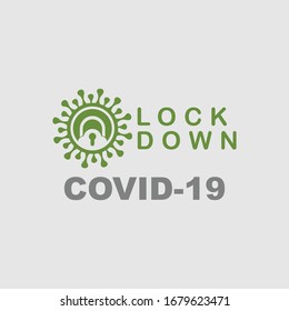 Lock down concept logo icon vector design