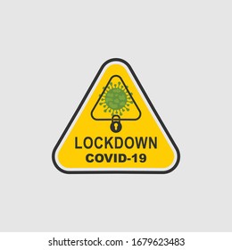 Lock down concept logo icon vector design