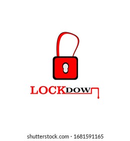 Lock down concept logo icon vector design