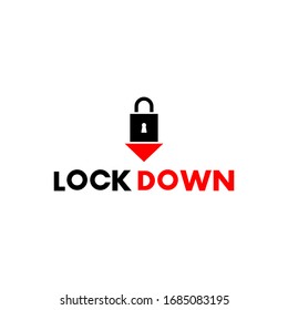 Lock down concept logo icon vector design isolated on white background. Security logo concept. Protection design element. Lock logo template. Vector illustration. EPS 10