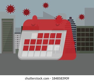 Lock down country during covid-19 vector