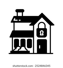 Lock down Glyph Icon, Vector illustration
