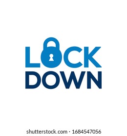 Lock down icon design. Coronavirus outbreak Stop virus. Isolated vector icon of virus on white background for poster, banner, flyer.