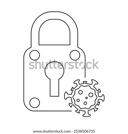 Lock Down Icon In Outline Style