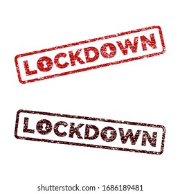 Lock down Letter Rubber Stamp Icon Vector Logo Template