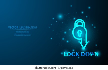  lock down on blue abstract background. glowing background