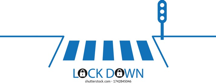 Lock down on the road icon. Warning Signs.