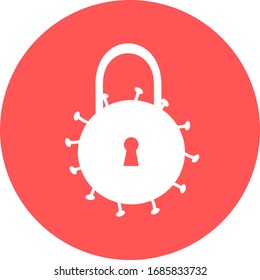Lock down Pandemic stop Novel Coronavirus outbreak covid-19 2019-nCoV symptoms in Wuhan China corona Europe warning and quarantine. Vector illustration protect icon isolation lock down sign symbol