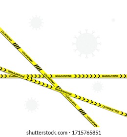 Bloquear y poner en cuarentena con la línea transversal. bloqueo y Distancia física para evitar la propagación del virus covid-19. mundo cerrado.