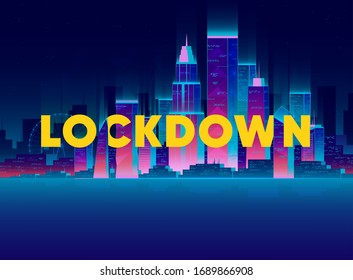 Lock Down or quarantine zone, everyone avoid crowd and work from home to prevent virus spreading