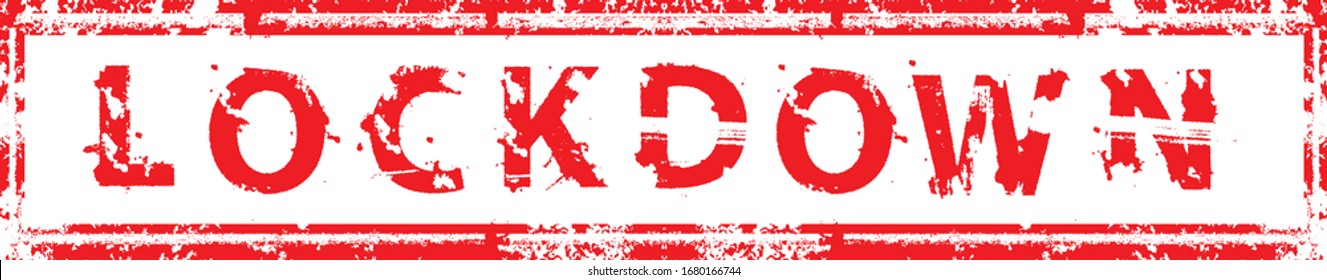Lock down . Red Grunge Stamp. Vector