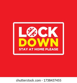 lock down stay at home please sign vector eps