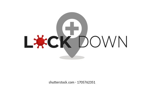 Lock Down Symbol Pandemic Illustration. Background Banner and Poster