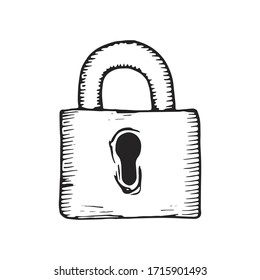 Lock Drawing Isolated Vector Sketch Icon Stock Vector (Royalty Free ...