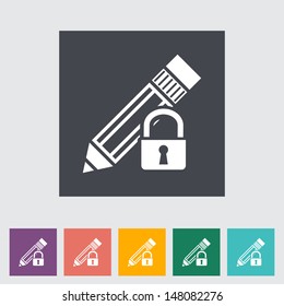 Lock for editing single flat icon. Vector illustration.