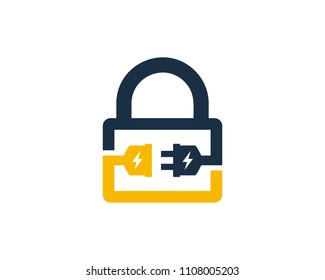 Lock Electric Icon Logo Design Element