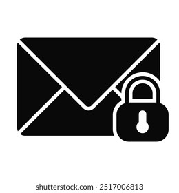 Bloquear ícone de vetor de envelope. Desbloquear sinal de envelope. Sinal de segurança. Símbolo de gráfico para o design, o logotipo, o aplicativo, a interface do usuário do seu site