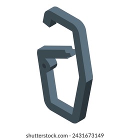 Gerätesymbol für isometrischen Vektor sperren. Abenteuer von Silver. Metallklammerhaken