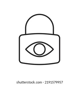 Lock eye icon design. Security Monitoring symbol. isolated on white background. vector illustration
