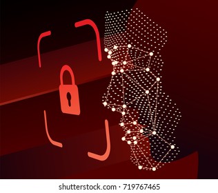 Lock Face ID Scan Vector