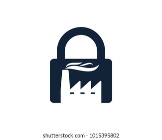 Lock Factory Icon Logo Design Element