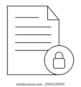 Lock File Glyph Icon Design For Personal nad Commercial Use