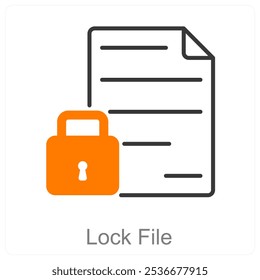 Lock File and File icon concept